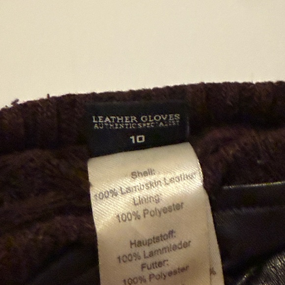 Men's Brown Leather Gloves fuzzy lining size 10 - Picture 7 of 7